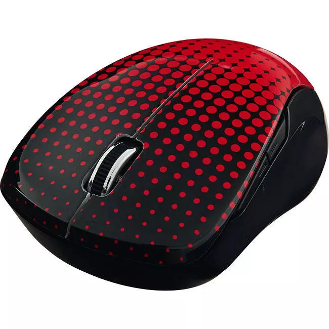 Verbatim 99748 Wireless Notebook Multi-Trac Blue LED Mouse - Dot Pattern Red
