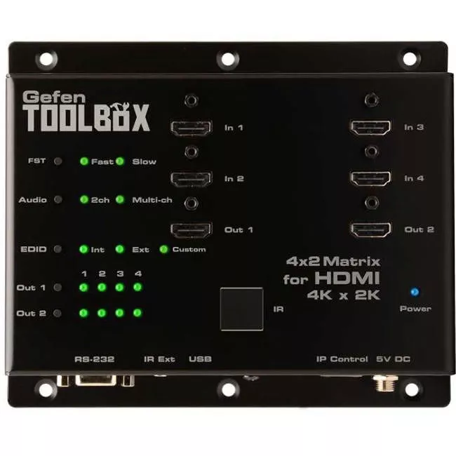 Gefen GTB-HD4K2K-442-BLK 4x2 Matrix for HDMI with Ultra HD Support
