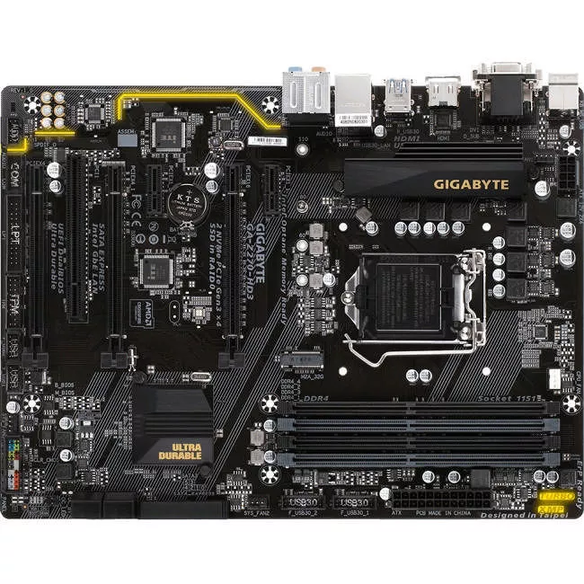 GIGABYTE GA-Z270-HD3 Desktop Motherboard - 1x Socket H4 LGA-1151 - Intel Z270 - 4x DDR4 - RAID - 1x M.2 - 3x PCIe x16 - ATX