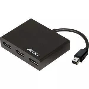 Accell K088B-003B Mini DisplayPort 1.2 to 3 DisplayPort Multi-Display MST Hub