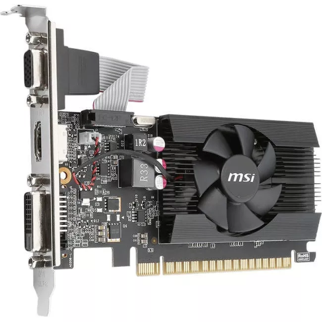 MSI G7102D3P GT 710 LP GeForce GT 710 Graphic Card - 954 MHz Core - 2 GB DDR3 SDRAM - Low-profile