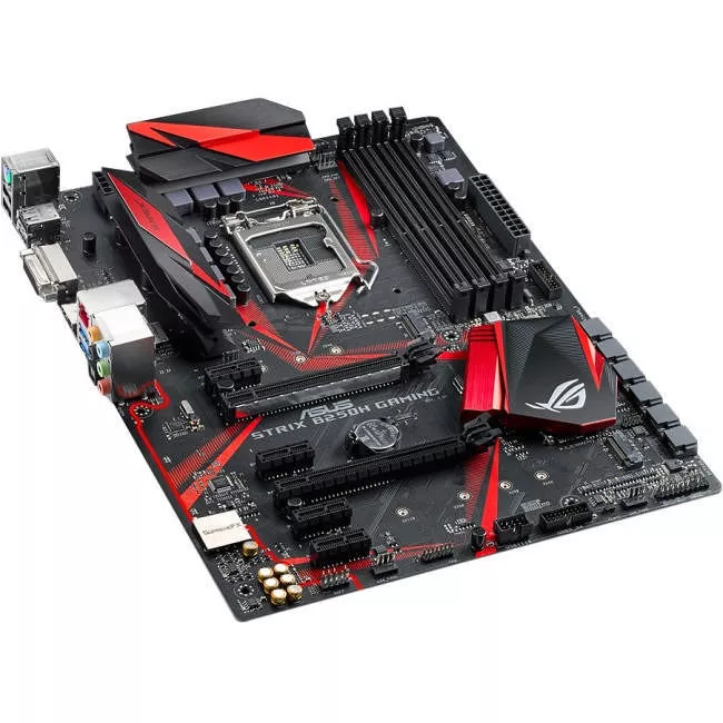 ASUS ROG STRIX B250H GAMING Desktop Motherboard - 1x Socket H4 LGA-1151 - Intel B250 - 4x DDR4 - 2x M.2 - 2x PCIe x16 - ATX