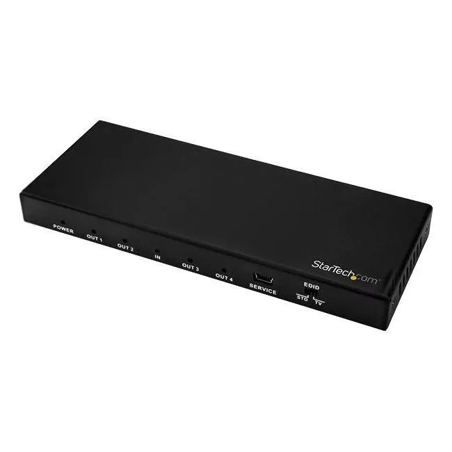 StarTech ST124HD20 4K HDMI Splitter - 4-Port HDMI Splitter 1 In 4 Out - HDMI Splitter Box - 4-Port
