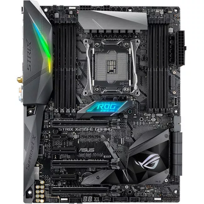 ASUS ROG STRIX X299-E GAMING Desktop Motherboard - 1x Socket R4 LGA-2066 - Intel X299 - 8x DDR4 - RAID - 2x M.2 - 3x PCIe x16 - Wi-Fi - ATX