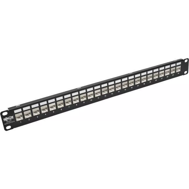 Tripp Lite N254-024-SH-D 1U Rack-Mount Patch Panel for Cat 5e Cat 6 RJ45 Ethernet - 24-Port