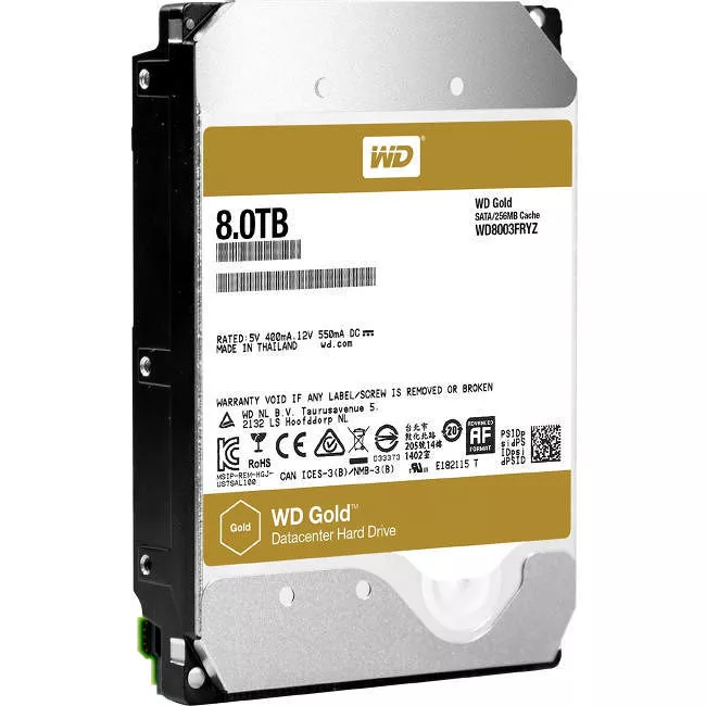 WD WD8003FRYZ Gold Hard Drive - 8 TB - 256 MB - 3.5 - SATA - 7200