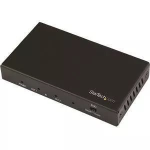 StarTech ST122HD20 4K HDMI Splitter - 2-Port HDMI Splitter 1 In 2 Out - HDMI Splitter Box - 2-Port