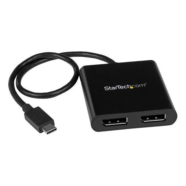 StarTech MSTCDP122DP USB-C to DisplayPort Multi Monitor Adapter - USB Type-C 2-Port MST Hub