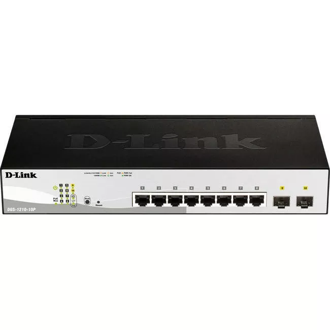 D-Link DGS-1210-10MP 8-Port Gigabit Smart Managed PoE Switch with 2 Gigabit SFP ports