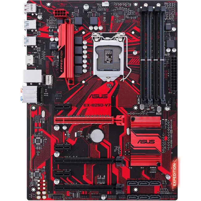 ASUS EX-B250-V7 Desktop Motherboard - 1x Socket H4 LGA-1151 - Intel B250 - 4x DDR4 - 3x PCIe x16 - ATX