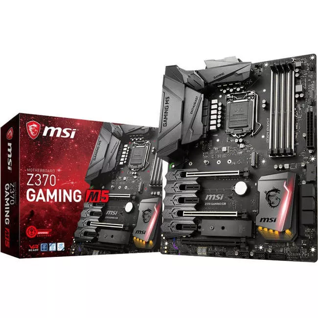 MSI Z370 GAMING M5 Desktop Motherboard - 1x Socket H4 LGA-1151 - Intel Z370 - 4x DDR4 - RAID - 2x M.2 - 3x PCIe x16 - ATX