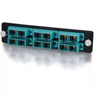 C2G 31103 Q-Series 12-Strand, SC Duplex, PB Insert, MM, Aqua SC Adapter Panel