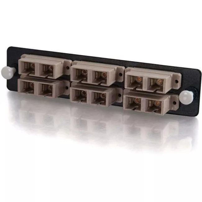 C2G 31104 Quiktron Q-Series 12-Strand, SC Duplex, PB Insert, MM, Beige SC Adapter Panel