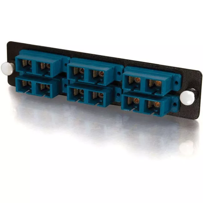 C2G 31105 Q-Series 12-Strand, SC Duplex, PB Insert, MM/SM, Blue SC Adapter Panel