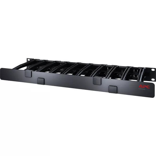 APC AR8612 Horizontal Cable Manager, 1U x 6" Deep, Single-Sided with Cover