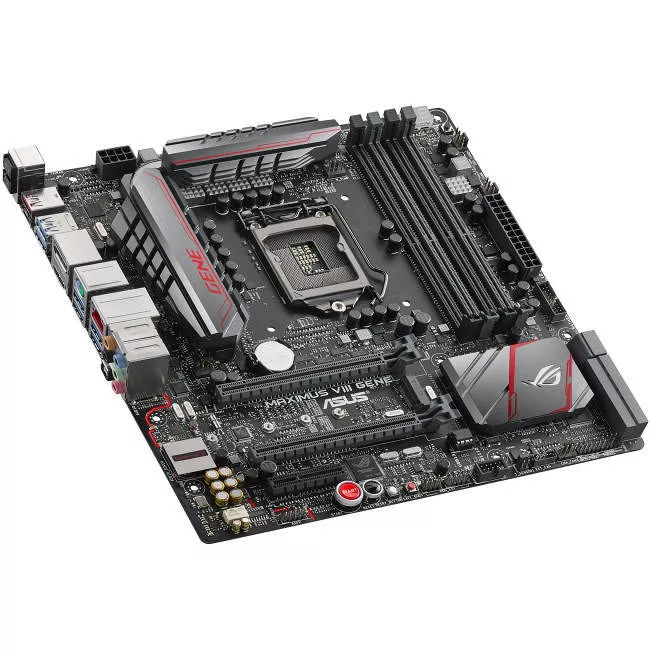 ASUS MAXIMUS VIII GENE Desktop Motherboard - 1x Socket H4 LGA-1151 - Intel Z170 - 4x DDR4 - RAID - 1x M.2 - 2x PCIe x16 - Micro ATX