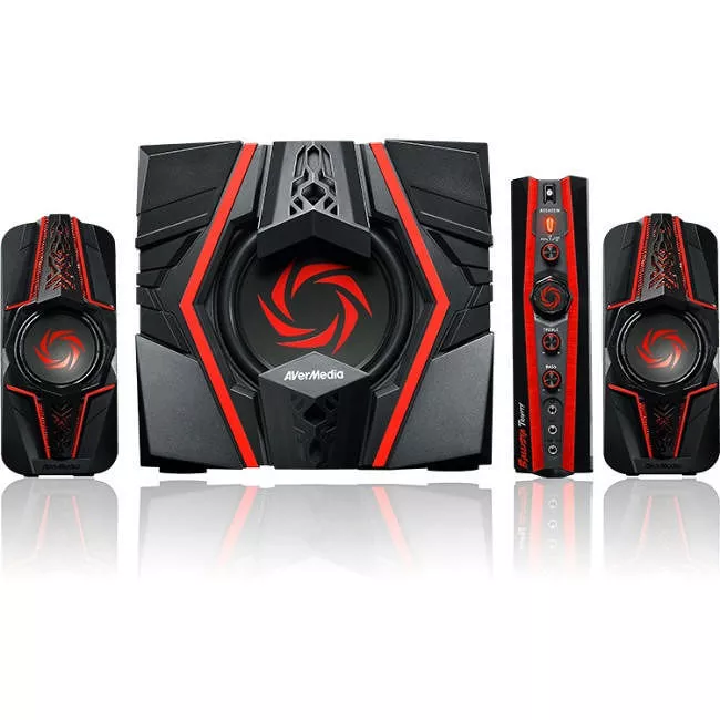 AVerMedia GS315 2.1 Speaker System - 77 W RMS - Black, Red