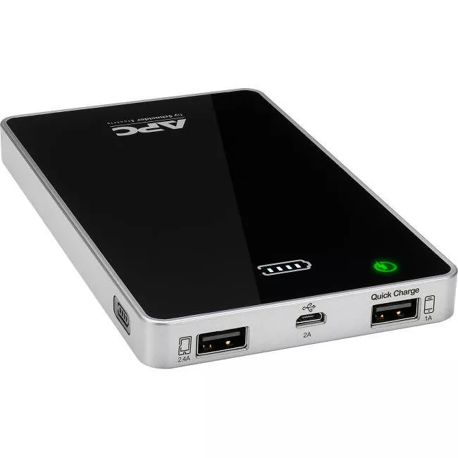 APC M12BK Mobile Power Pack, 12000 mAh Li-polymer, Quick Charge 2.0, Black