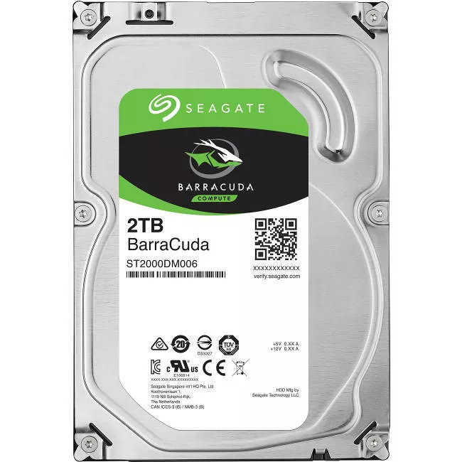 Seagate ST2000DM006 BarraCuda Hard Drive - 2 TB - 3.5" - SATA - 7200 RPM - 64 MB