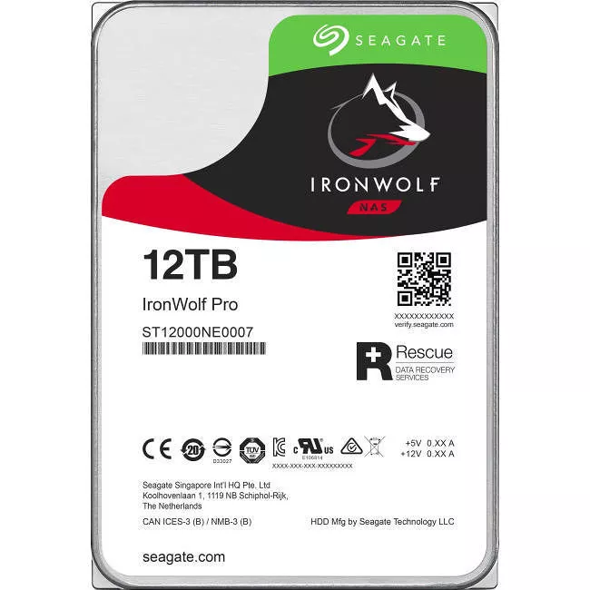 Seagate ST12000NE0007 IronWolf Pro Hard Drive - 12 TB - 256 MB - 3.5 - SATA - 7200
