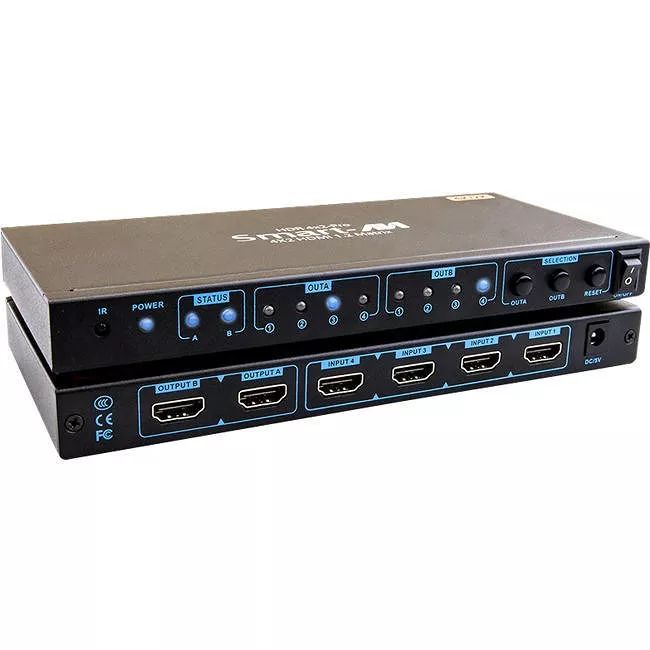 SmartAVI HDR4X2PROS 4K/2K HDMI 4x2 Matrix Switch with Remote