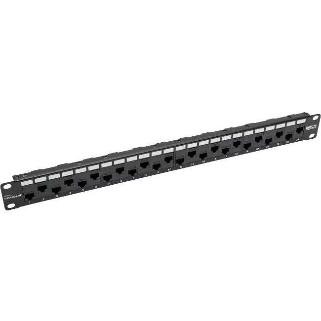 Tripp Lite N254-024-OF 24-PORT 1U RACK-MOUNT CAT5E/6 OFFSET FEED-THROUGH PATCH PANEL WITH CABLE MANAGEM