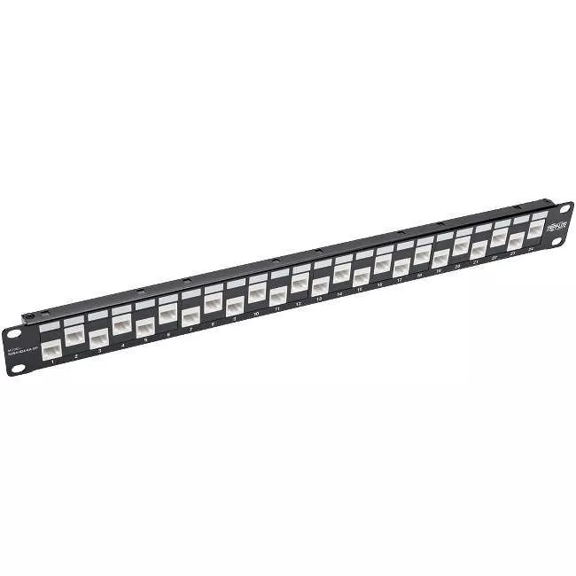 Tripp Lite N254-024-6A-OF 24-PORT 1U RACK-MOUNT CAT6A/CAT6/CAT5E OFFSET FEED-THROUGH PATCH PANEL WITH CABL