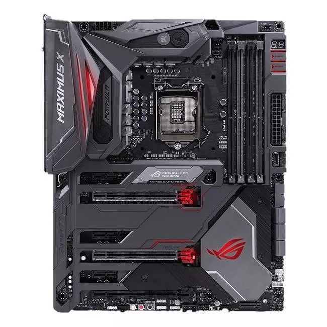 ASUS ROG MAXIMUS X FORMULA Desktop Motherboard - 1x Socket H4 LGA-1151 - Intel Z370 - 4x DDR4 - RAID - 2x M.2 - 3x PCIe x16 - Wi-Fi - ATX