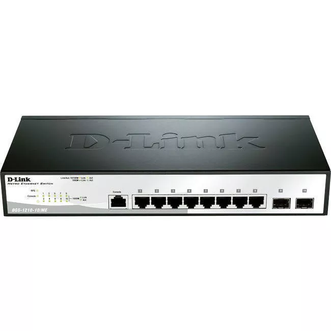 D-Link DGS-1210-10/ME 8-Port Metro Ethernet Gigabit Switch with 2 Gigabit SFP ports