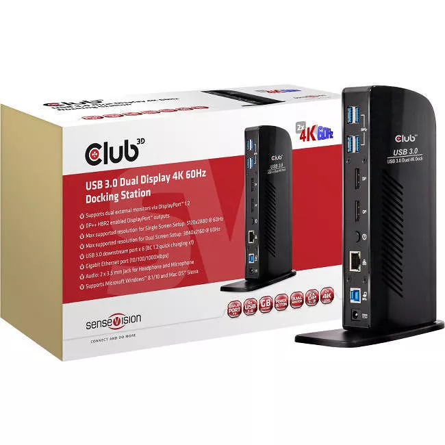 Club 3D CSV-1460 USB 3.0 Dual Display 4K 60Hz Docking Station