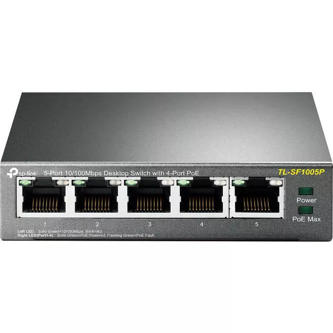 TP-LINK TL-SF1005P 5-Port 10/100Mbps Desktop Switch with 4-Port