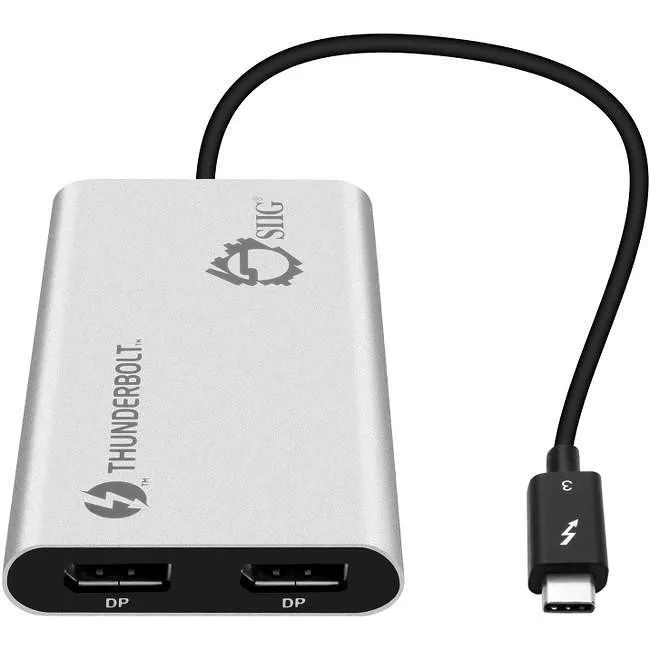 SIIG JU-TB0014-S1 Thunderbolt USB-C V3 to Dual DisplayPort Adapter