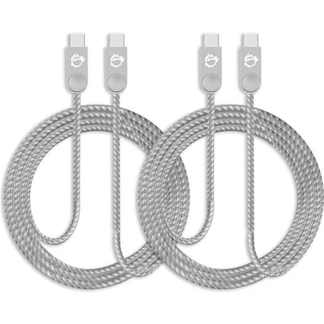 SIIG CB-US0L11-S1 Zinc Alloy USB-C to USB-C Charging & Sync Braided Cable 3.3ft 2-Pack