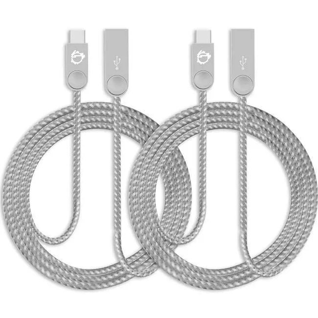 SIIG CB-US0M11-S1 Zinc Alloy USB-C to USB-A Charging & Sync Braided Cable - 3.3ft, 2-Pack
