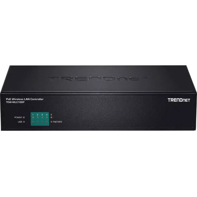 TRENDnet TEW-WLC100P PoE+ Wireless LAN Controller; 60W PoE Power Budget; Seamless Wi-Fi Roaming; WAP Maps; Airtime Fairness;