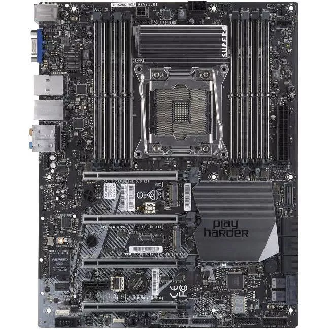 Supermicro MBD-C9X299-PGF-B Desktop Motherboard - 1x Socket R4 LGA-2066 - Intel X299 - 8x DDR4 - RAID - 2x M.2 - 4x PCIe x16 - ATX