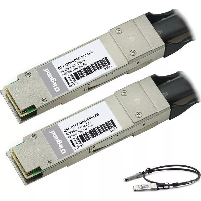 C2G QFXQSFPDAC5M-LEG QFX-QSFP-DAC-5M 40GBase-CU 5m QSFP+ DAC TAA Cable