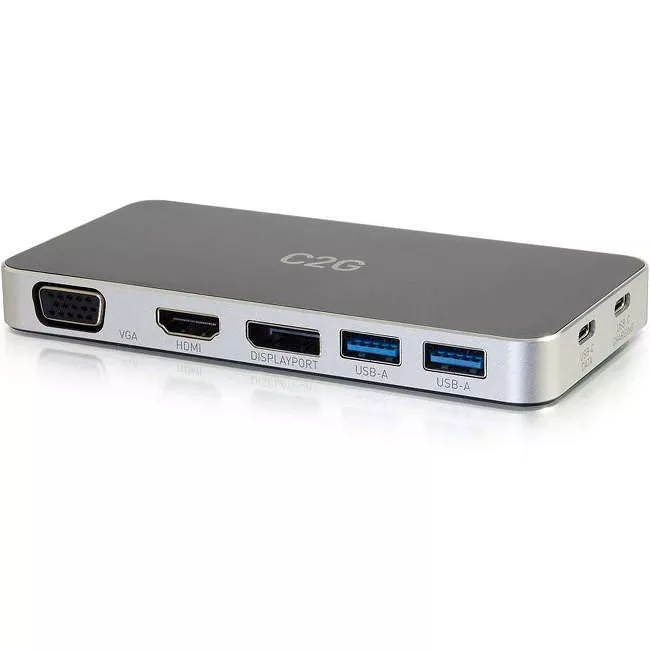 C2G 28844 DisplayPort, VGA & Power Delivery up to 60W USB C Dock with HDMI
