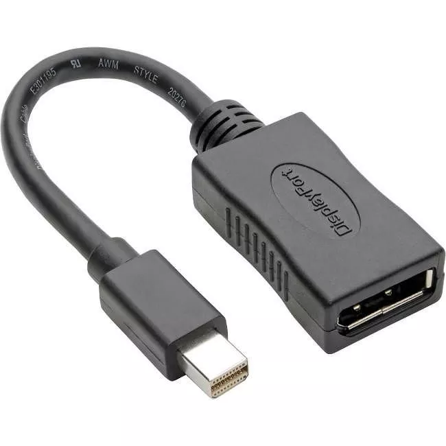 Tripp Lite P139-06N-DP4K6B Mini DisplayPort to DisplayPort Adapter Converter 4K @ 60Hz mDP to DP 6"