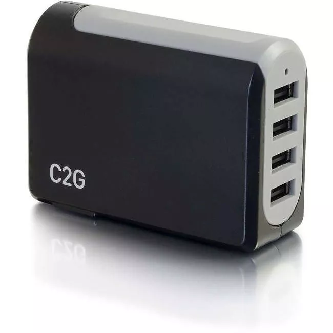 C2G 20277 4-Port USB Wall Charger - AC to USB Adapter, 5V 4.8A Output