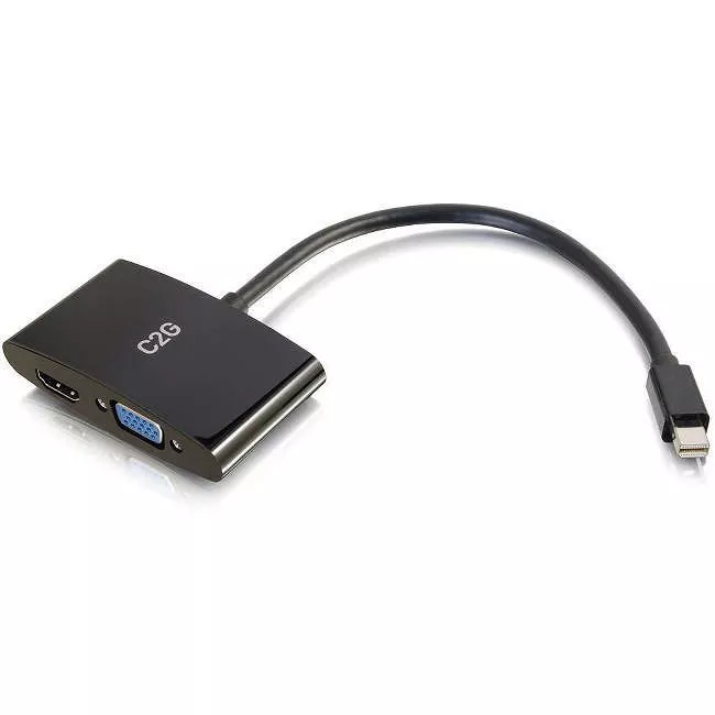 C2G 28271 8in Mini DisplayPort to 4K HDMI or VGA Adapter Black