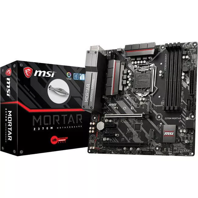 MSI Z370M MORTAR Desktop Motherboard - 1x Socket H4 LGA-1151 - Intel Z370 - 4x DDR4 - RAID - 2x M.2 - 2x PCIe x16 - Micro ATX