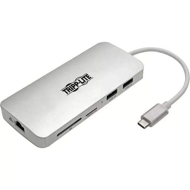 Tripp Lite U442-DOCK11-S USB C Docking Station 4k w/ USB Hub HDMI SD/Micro SD Gbe Charging, USB-C
