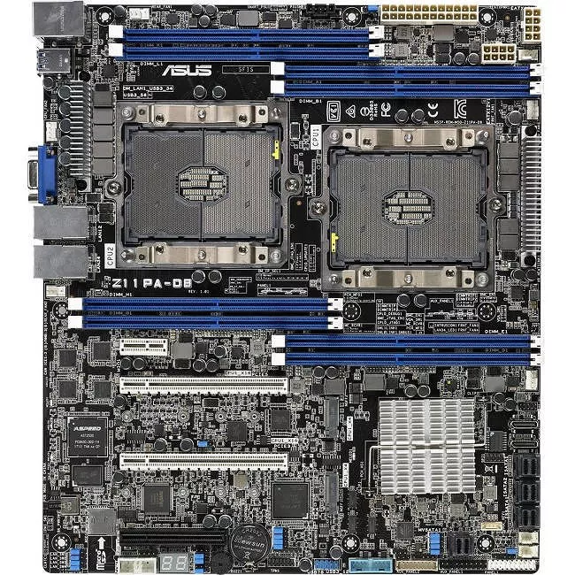 ASUS Z11PA-D8 Server Motherboard - 2x Socket P LGA-3647 - Intel C621 - 8x DDR4 - RAID - 2x M.2 - 2x PCIe x16 - 5x RJ-45 - SSI CEB