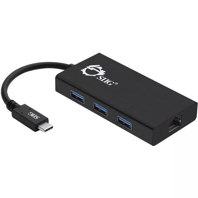 SIIG JU-H30D11-S1 USB-C to USB 3.0 Hub & Gigabit Ethernet Adapter