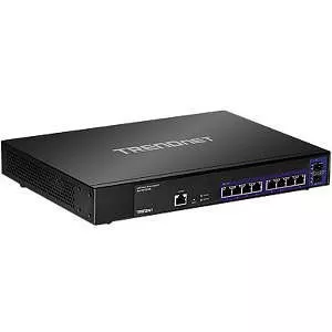 TRENDnet TEG-30102WS 10-Port 2.5GBASE-T Web Smart Switch; 8 x 2.5GBASE-T RJ-45 Ports; 2 x 10G SFP+ Slots; Lifetime Protection;