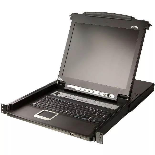ATEN CL5708M Slideaway CL5708 17" LCD Console 8-Port Combo KVM with Peripheral Sharing Technology-TAA Compliant