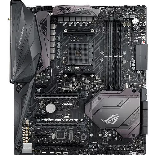 ASUS ROG CROSSHAIR VI EXTREME Desktop Motherboard - 1x Socket AM4 - AMD X370 - 4x DDR4 - RAID - 2x M.2 - 3x PCIe x16 - Wi-Fi - EATX