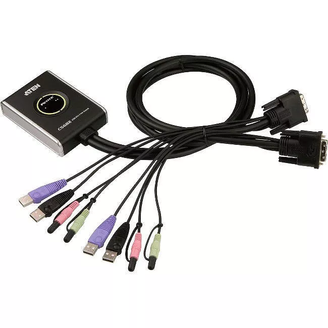 ATEN CS682 2-Port USB DVI/Audio Cable KVM Switch with Remote Port Selector