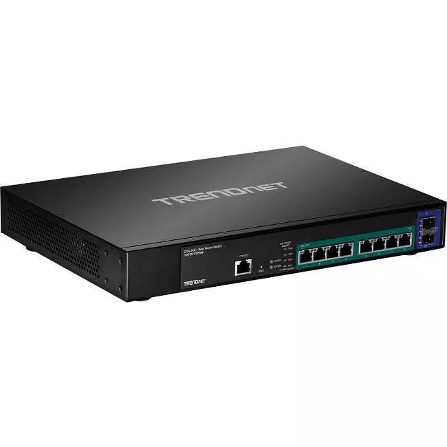 TRENDnet TPE-30102WS 10-Port 2.5GBASE-T Web Smart PoE+ Switch; 8 x 2.5GBASE-T RJ-45 PoE+; 2 x 10G SFP+ Slots; 240W PoE Power Budget; Ethernet Managed Switch; 1U Rack Mountable; Lifetime Protection;